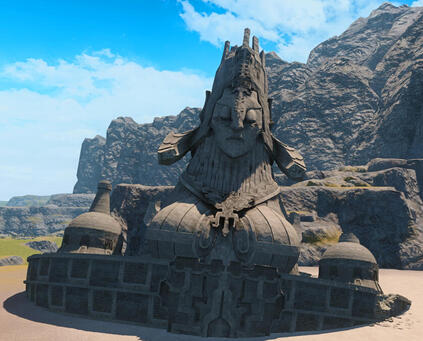 THE DUSK THRONE: A monument at the sacred site where Nhaama manifested her corporeal form as the Dusk Mother. Located at the northeast edge of the Nhaama Desert, it is being swallowed by the sands of time.